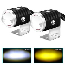 2x Universal Motorcycle Led Headlight Driving Fog Spot Light Lamp White Yellow