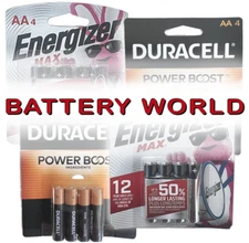 Duracell & Energizer Alkaline Batteries AA & AAA Bundle Long Lasting Battery USA