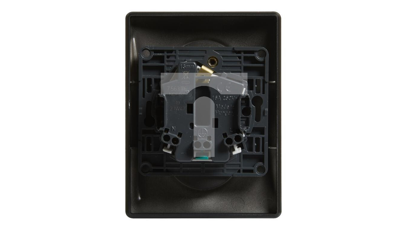 VALENA LIFE socket 2x2p+z monoblock type with shutter black 16A 250V 7563 /T2UK