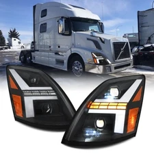 Pair LED DRL/ Turn Signal Headlight Headlamp Replace for 04-18 Volvo VN VNL VNM