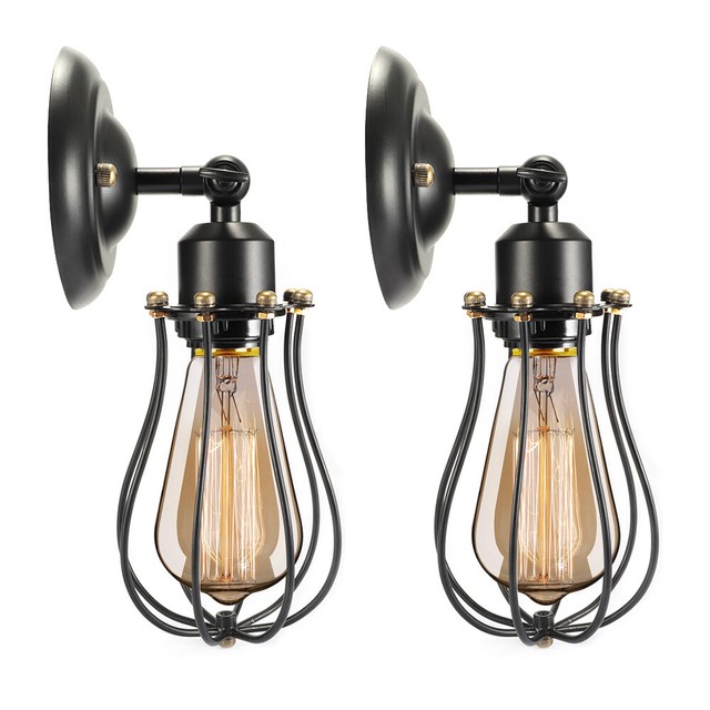 Vintage Industrial Adjustable Wall Light Loft Black Wall Mount Lamp Fixture Wall Fixtures Home Garden