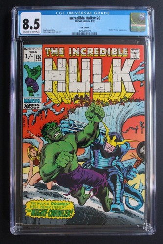 INCREDIBLE HULK #126 1st VALKYRIE 1970 DEFENDERS Prototype UK Variant CGC 8.5