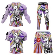 Unicorn BJJ  No Gi Set - Rash Guard, Spats and Shorts - Adult & Kid Sizes
