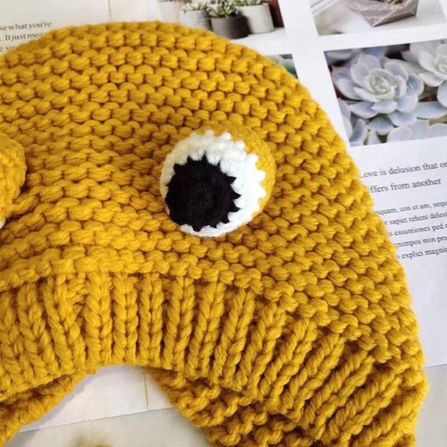 Winter Frosch Mütze Häkel Beanie Stirnband süß große Augen Strick warm Mütze mehrfarbig - Bild 4 von 16