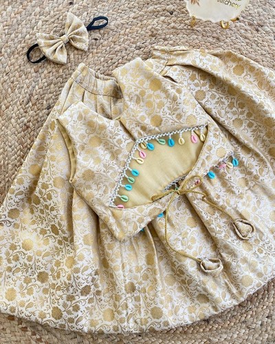 Kids Dresses Wedding Party Wear Frock Baby Toddler Girl Lengha Choli Ready made - Picture 5 of 8