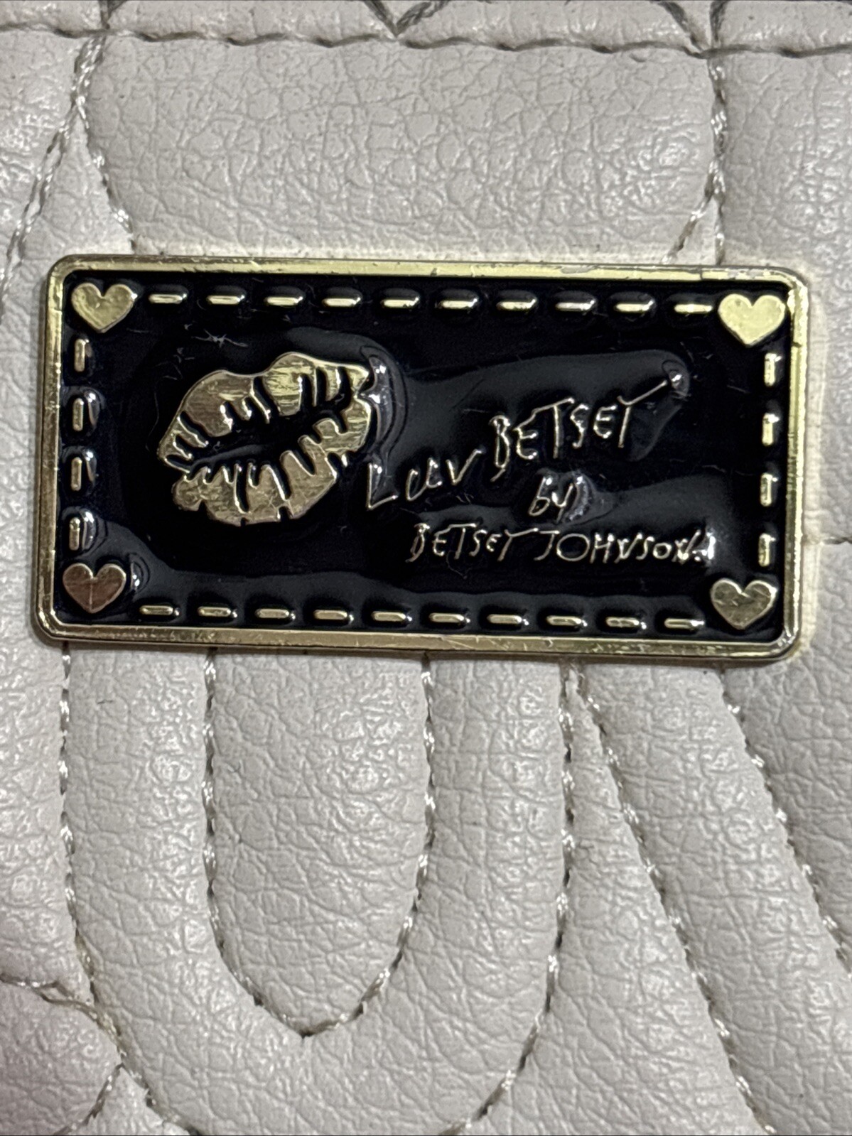Betsey Johnson Cheetah Leopard Print White Zip Around Wallet Luv Betsy RARE Lips image 7