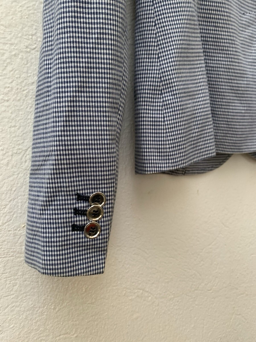 DOLCE&GABBANA ランウェイ商品 サイズ38 ボーダー ブラウス DOLCE GABBANA CHECK BLUE SIZE 38 SILK LONG SLEEVE MADE IN