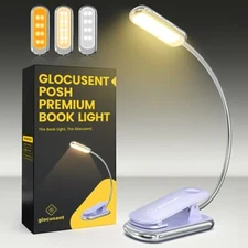  Posh Premium Book Light for Reading in Bed with Timer, 16-LED Purple