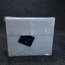 Ralph Lauren Linen Queen Flat Sheet Solid Sky Blue Polo NEW