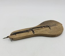 Antique Wood Shuttle Punch Sliding Needle Weaving Rug Hooking Tool