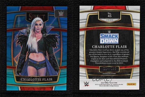 2022 Panini Select WWE Concourse Light Blue Prizm /299 Charlotte Flair #45 1dm4 - Picture 3 of 3