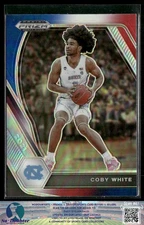 2021 Panini Prizm Draft Picks #35 Coby White Red White Blue UNC Tar Heels 7.4C