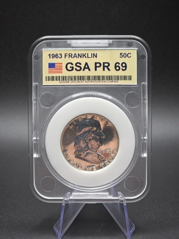 1963 Proof Silver Franklin Half Dollar, GSA PR 69