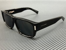 SAINT LAURENT SL 689 001 Black Grey Men's Medium 59 mm Sunglasses