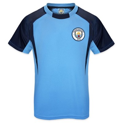 Manchester City Jungen T-Shirt Poly Kinder OFFIZIELLES Fußball Geschenk