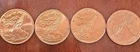 Golden State Mint American Eagle .999 fine Copper Bullion Coins Lot of 4