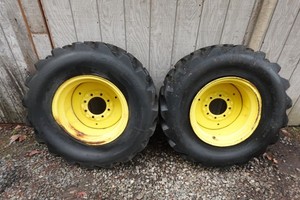 John Deere 3320 OEM Rear Rims Wheels Tires 43x16.00-20 (BENT RIMS)