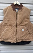 Vtg Carhartt Vest V01 Insulated Men’s Distressed Workwear USA 80s 2XL