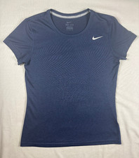 Nike Dri-FIT Women  s Short Sleeve T-Shirt Size M Heather Navy Athletic Workout