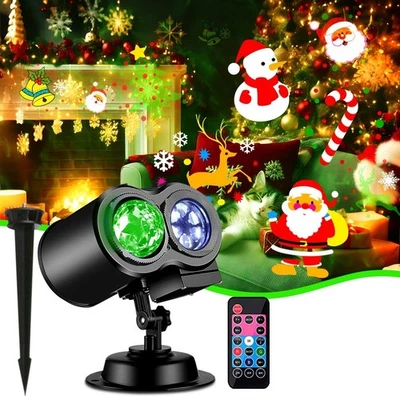 Projecteur de lumière étanche avec diapositives thématiques Noël Halloween... - Photo 1/4
