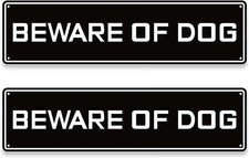 Beware of Dog Aluminum Sign - Not Responsible Warning 12 x 3 inches, Black