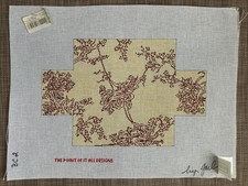 Handpainted Needlepoint Canvas  Floral Brick Cover  Read Description 