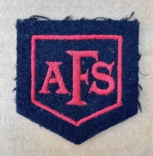 WW2 AFS Auxiliary Fire Service Large  Breast Badge NFS National Fire Service