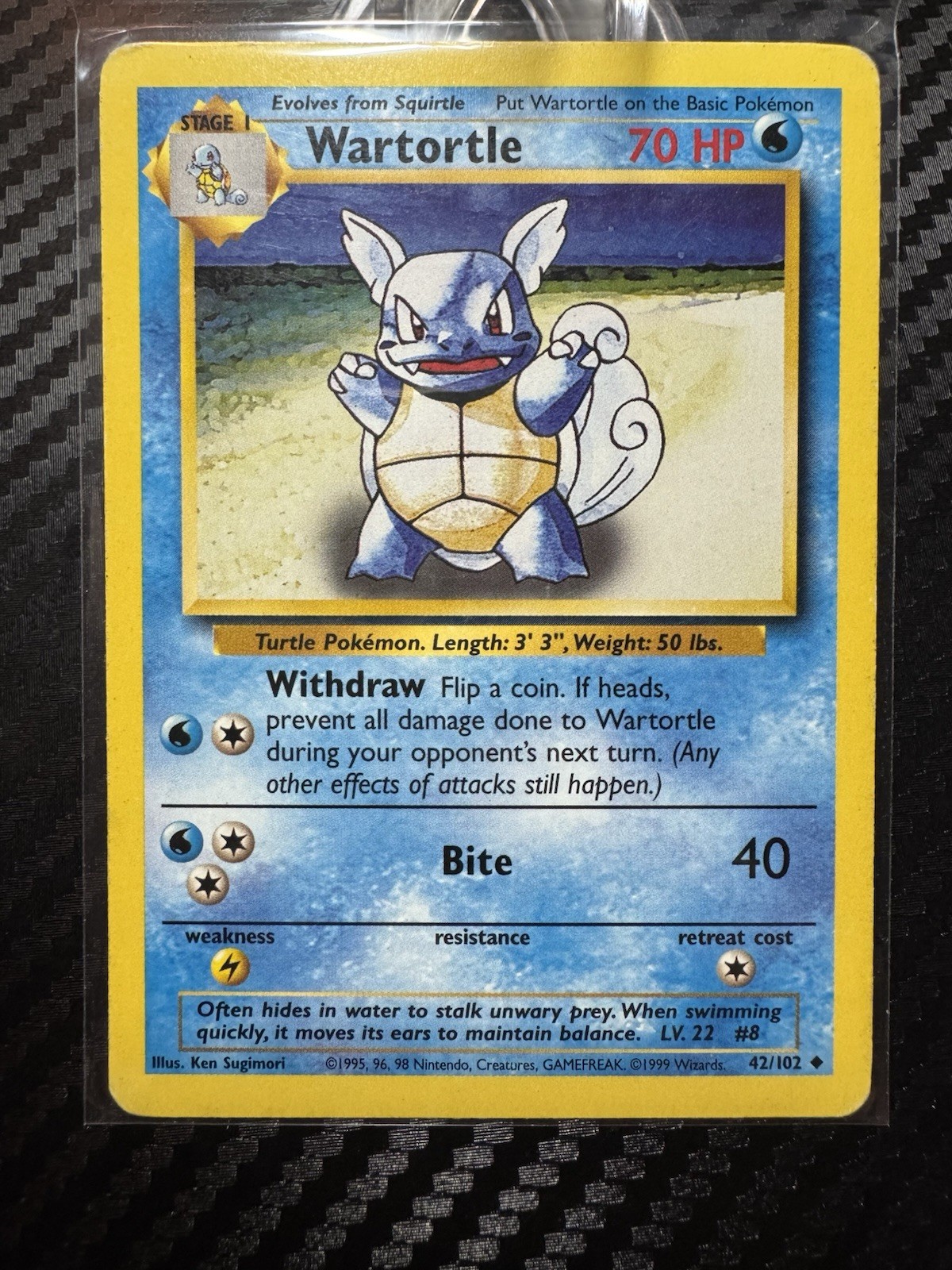 Wartortle 42/102 Base Set Uncommon Pokemon Card LP
