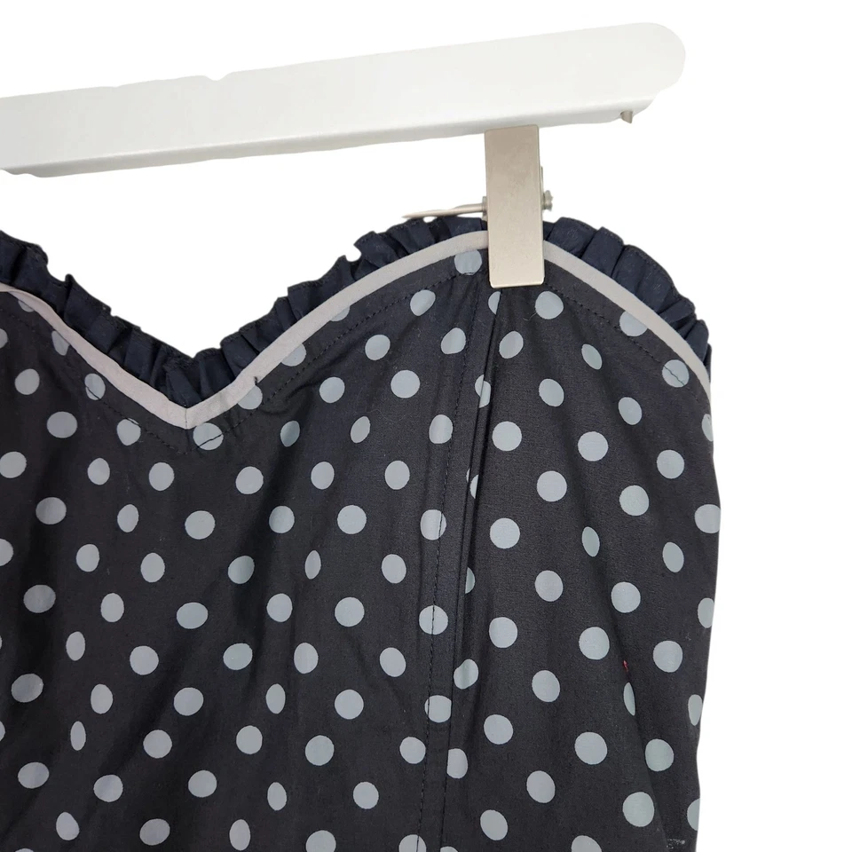 Vestido SOURPUSS Mujer Grande Negro Lunares Sin Tirantes Calado Retro Rockabilly Foto 3 de 4