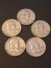 Lot (5) Franklin Half Dollar Coins