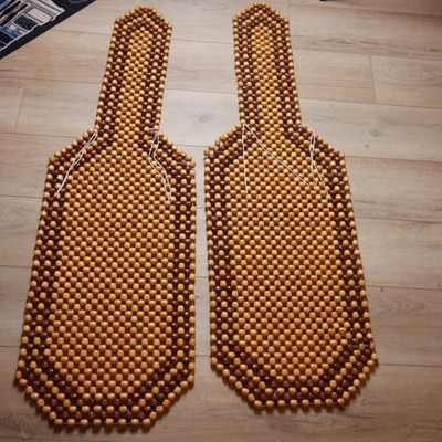 Zento Deals 2-Pack Natural Wood Bead Car Seat Cushion - Massage & Cooling (SE33)
