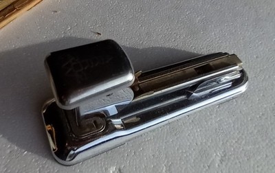 Lot Of 2 - Vtg Art Deco ARROW 202 Chrome Desktop Stapler & CLIX red 3 Hole Punch