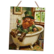 St Patricks Day Bathroom Decor, Irish Gifts St Patricks Day Decor Gnome Wooden