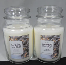 Yankee Candle WHITE CHRISTMAS Large Jar Single Wick Candle - LOT OF 2