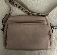 POIUGOYA Trendy Multi-Pocket Leather Crossbody Bag Purse Womens Wide Strap Pink