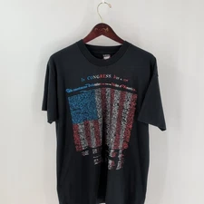 Vtg Screen Stars Best Congress July 4 1776 Wisconsin Fire Works T-Shirt Black XL