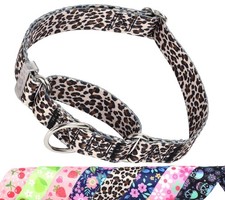 Leopard Martingale Collar for Dogs, No-Slip Escape Proof Choke No Pull Cinch ...