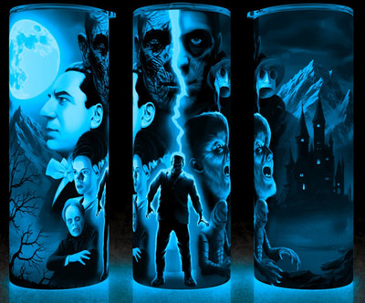 Glow in the Dark Bride of Frankenstein - Creature  Black Lagoon  Cup Mug Tumbler