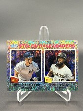 2026 Topps Heritage Silver Sparkle Chrome STOLEN BASE LEADERS #4 Caballero/Cruz