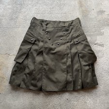 Utilikilts Men's Sz 36 Military Green Cargo Kilt USA Pockets Heavy Snap Pleated
