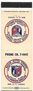 Rogue Autel Courts in Gold Beach, Oregon, FS Matchcover