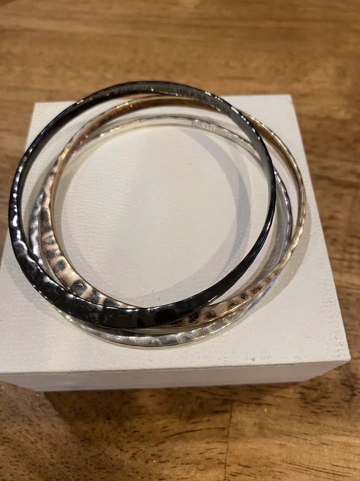 3 x PULSERAS BRAZALETE RLM STUDIO ROBERT LEE MORRIS ESTERLINA, COBRE, LATÓN MARTILLADO Foto 4 de 4