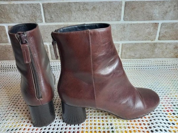 Women Sandro Paris Ankle Boots Brown Leather 36