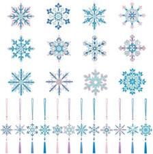 12 Pcs Christmas Snowflake Ornaments - Double Sided Crystal Art Kit