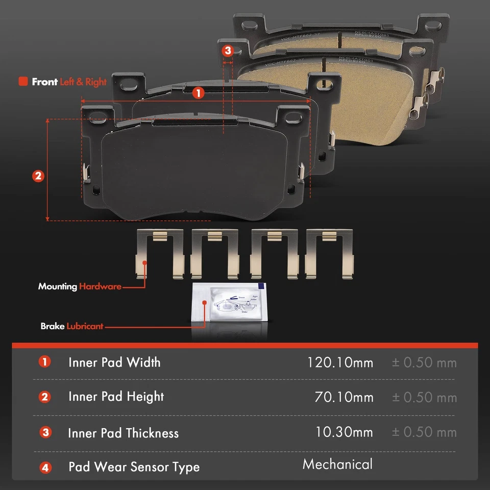 Передние и задние тормозные колодки 8 шт для Hyundai Genesis 15-16 Genesis G80 2017 Kia K900 - Изображение 4 из 4