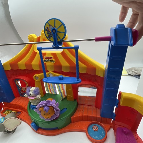 VTG. Fisher Price Little People Sounds Circus Play Set w/ 3 Animals No Sound - Picture 12 of 16