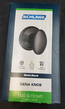 Schlage Siena Passage Door Knob Hall & Closet Matte Black New #F10 SIE 622