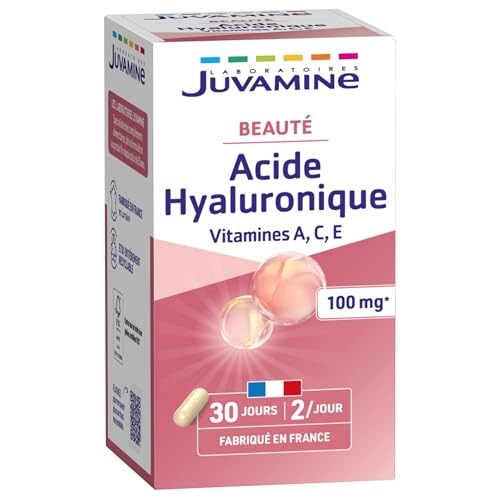 Acide hyaluronique gélules Juvamine solution anti-teint terne et sécheresse cutanée 60 pcs