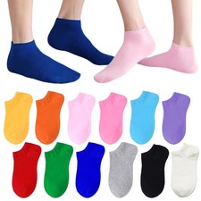 12 Pairs Colorful Low Cut Ankle Socks for Men Women, 5-8, 12 Assorted Colors