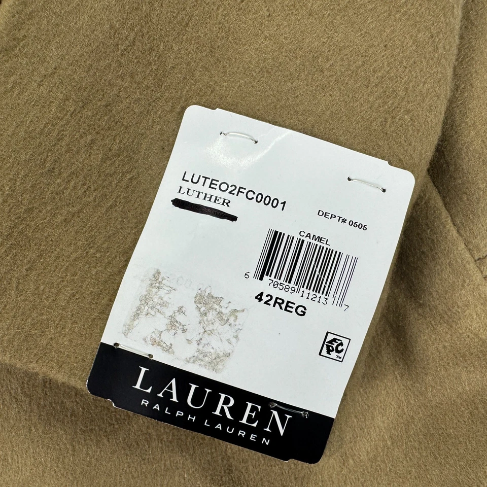Abrigo Lauren Ralph Lauren Para Hombres Luther Lujo 100% Cachemira Camel 42R Foto 4 de 4